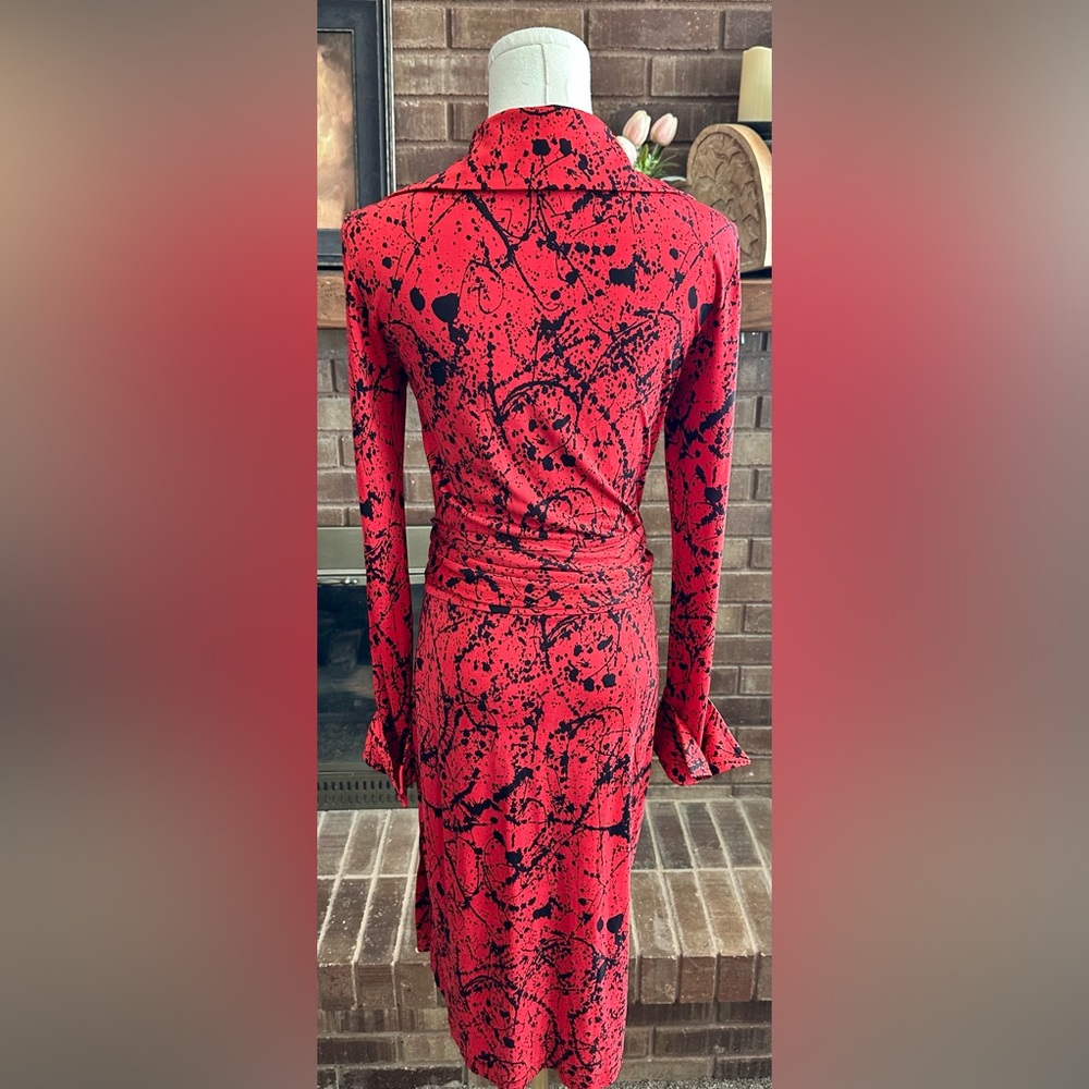 Iconic DVF Splatter Print Silk Jersey Wrap Dress Vintage Collection Reissue 8 - Picture 6 of 7